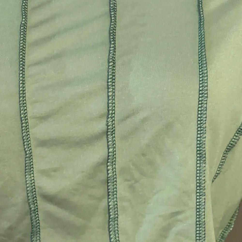 Like New Lettuce Edge Mesh Sage Green Long Sleeve Crop Top